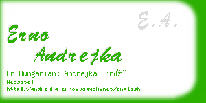 erno andrejka business card